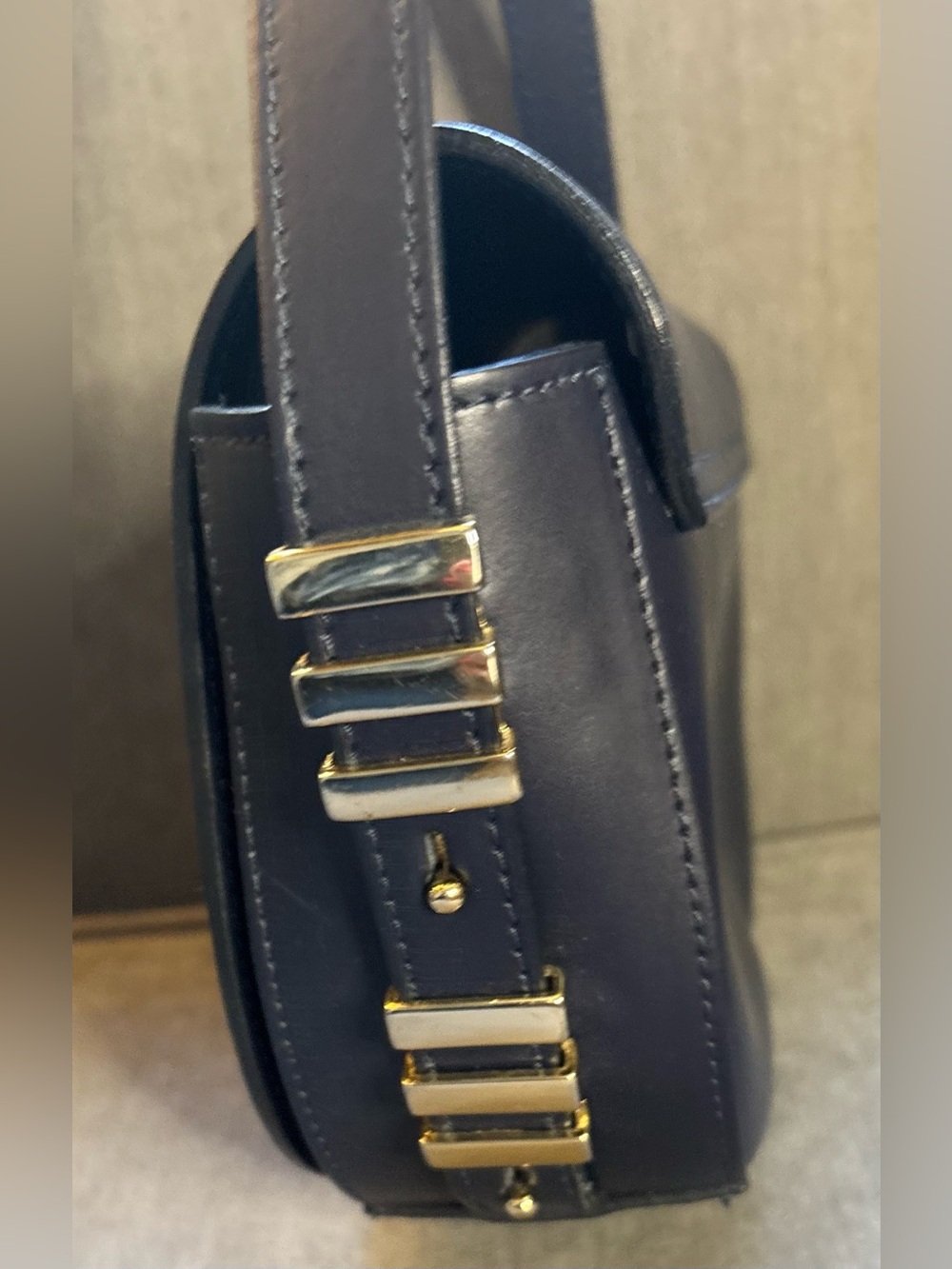 A. Bellucci Dark Navy Leather Crossbody Saddlebag GUC - Beautiful leather*** - Picture 8 of 13